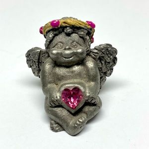 Pewter Cherub Crystal Figurine by Spoontiques